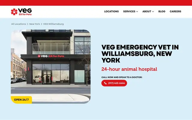 Homepage of VEG ER for Pets – cat vet in Brooklyn, NY