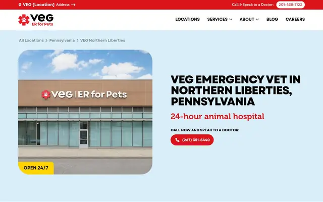 Homepage of VEG ER for Pets – cat vet in Philadelphia, PA