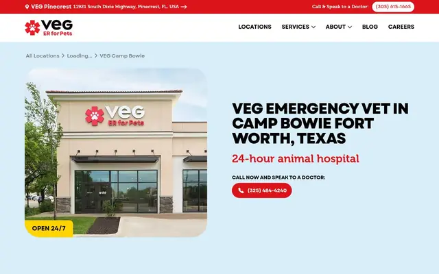 Homepage of VEG ER for Pets – cat vet in Fort Worth, TX