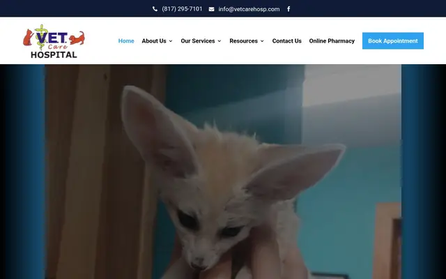Homepage of V.E.T. Care Hospital – cat vet in Fort Worth, TX