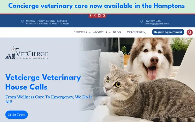 Homepage of VetCierge Veterinary House Calls – cat vet in New York, NY