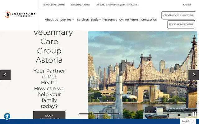 Homepage of Veterinary Care Group - Astoria – cat vet in Astoria, NY