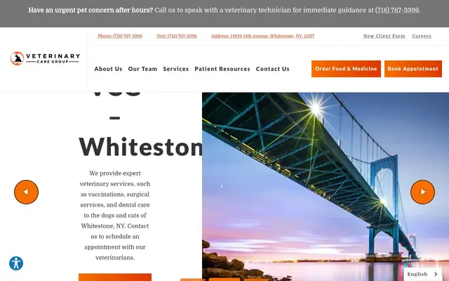 Homepage of Veterinary Care Group - Whitestone – cat vet in Whitestone, NY