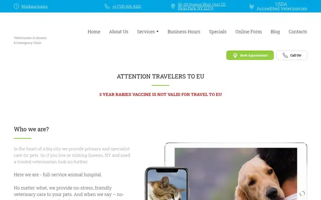 Homepage of Veterinarian in Queens, USDA Vet – cat vet in Rego Park, NY