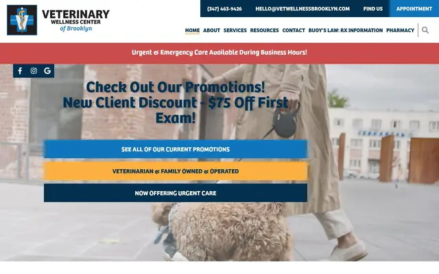 Homepage of Veterinary Wellness Center of Brooklyn – cat vet in Brooklyn, NY