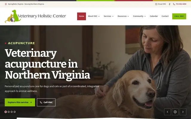 Homepage of Veterinary Holistic Center – cat vet in Springfield, VA