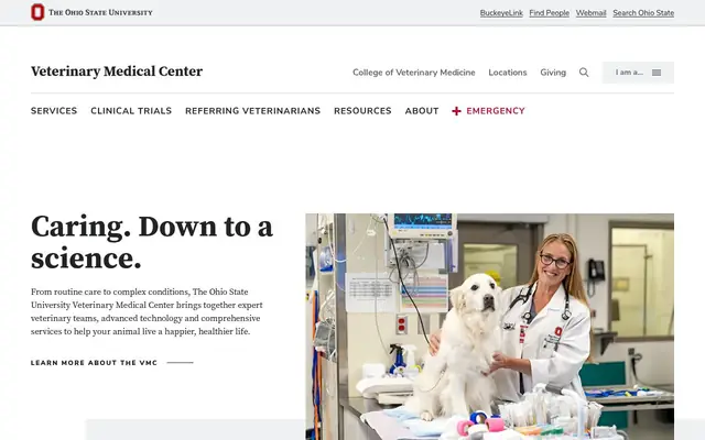 Homepage of The Ohio State University Veterinary Medical Center – cat vet in Columbus, OH
