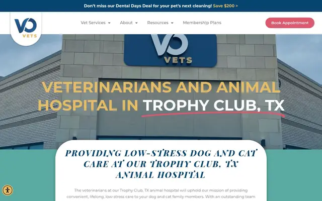 Homepage of VO Vets Animal Hospital – cat vet in Fort Worth, TX
