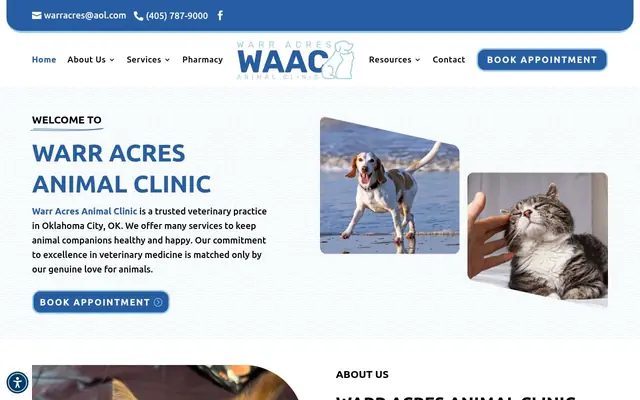 Homepage of Warr Acres Animal Clinic – cat vet in Warr Acres, OK
