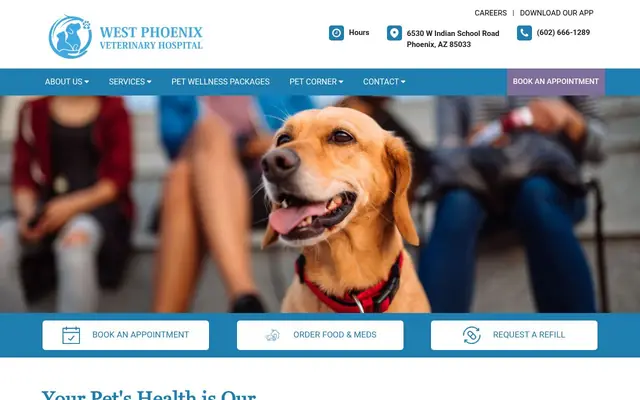 Homepage of West Phoenix Veterinary Hospital – cat vet in Phoenix, AZ