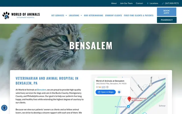 Homepage of World of Animals at Bensalem – cat vet in Bensalem, PA