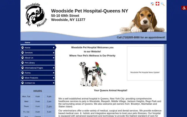 Homepage of Woodside Pet Hospital – cat vet in Woodside, NY