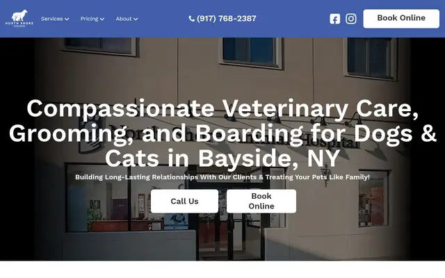 Homepage of North Shore Animal Hospital – cat vet in Bayside, NY